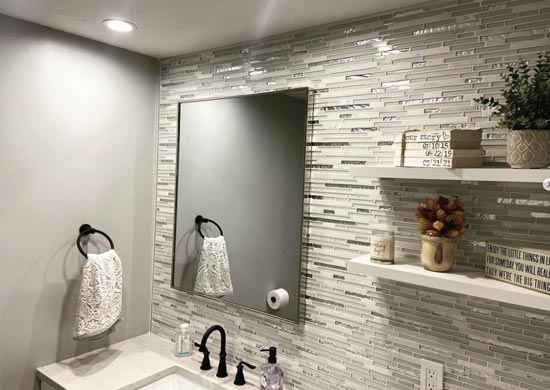 Renovated bathroom, Reading MA. New vanity, new faucit