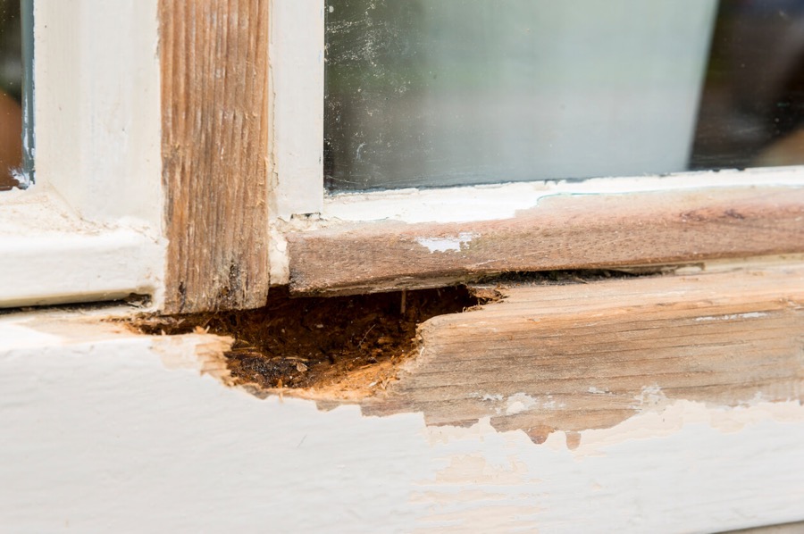 wood rot on window frame